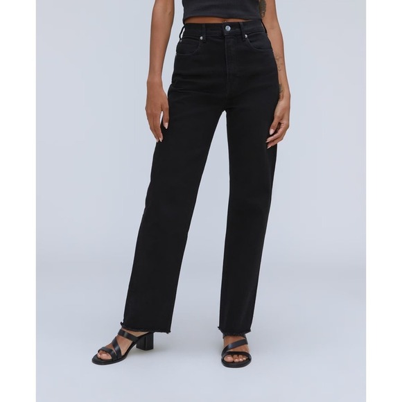 NWT Everlane The Way-High Jean Organic Cotton Black Size 33 Regular - Picture 2 of 9